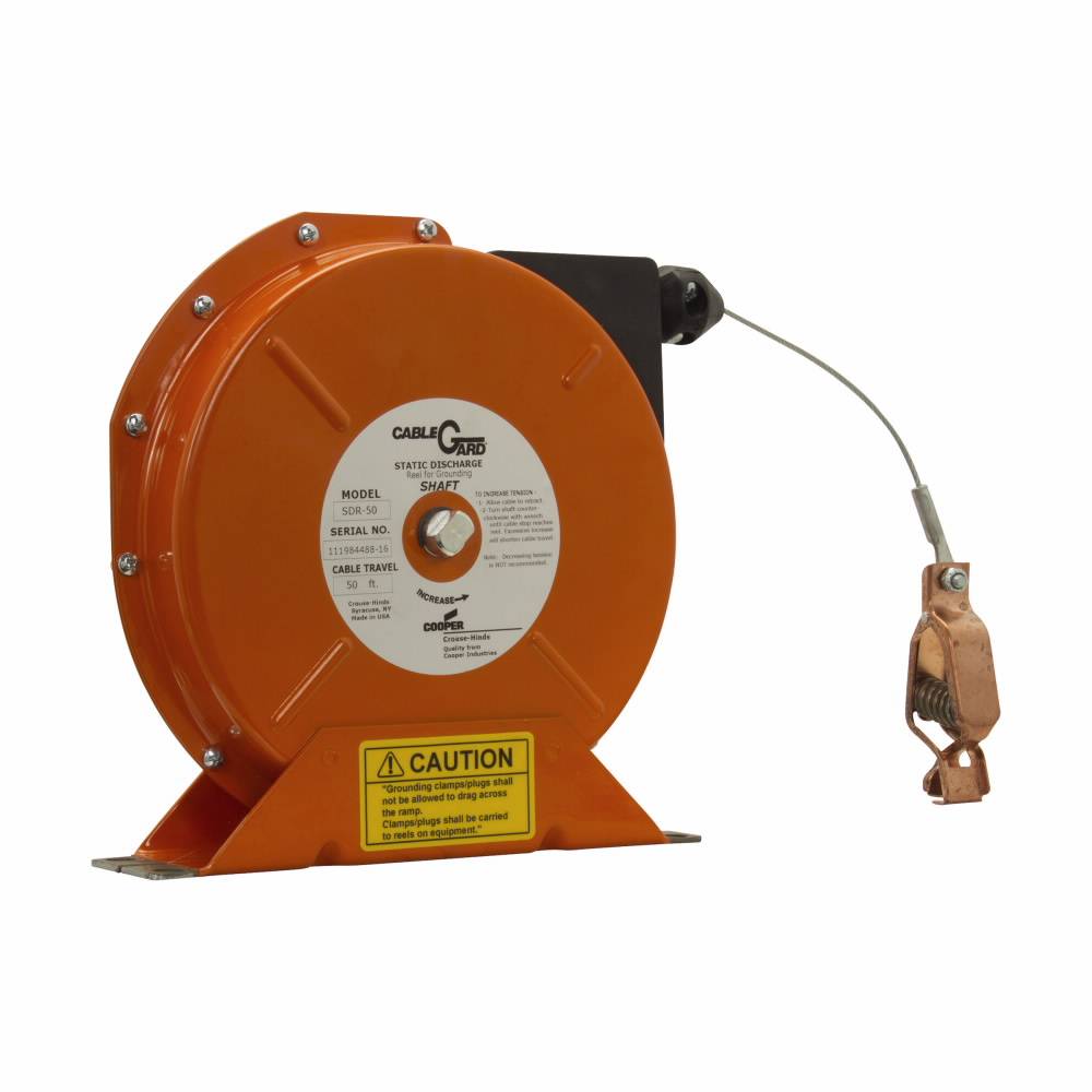 EATON Crouse-Hinds Cable-Gard™ SDR 50 Static Discharge Extension Cord Reel Accessory, For Use With Fuel Transfer, Steel