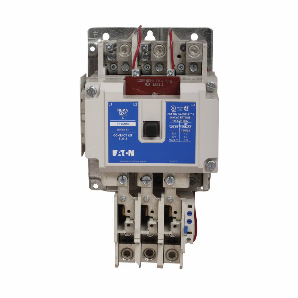 EATON AN16NN0A Freedom Type AN16 Horizontal Open NEMA Starter, 110 to 120 VAC V Coil, Non-Reversing Action, 3 Poles, NEMA 4 Enclosure