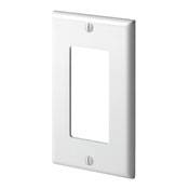 Leviton® Decora® 80401-NW Screwless Standard Size Wallplate, 1 Gang, 4-1/2 in H x 2-3/4 in W, Thermoplastic, White