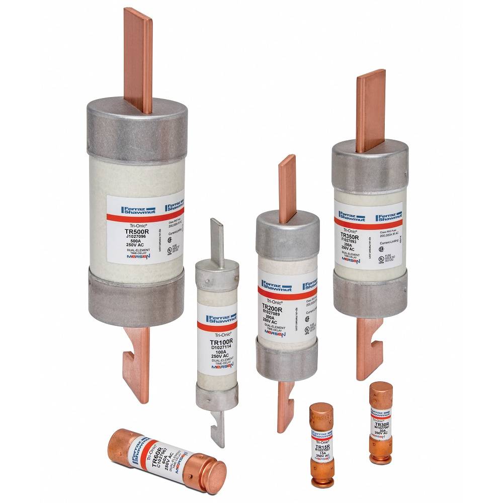 Mersen Tri-Onic® TR3-1/2R Current Limiting Low Voltage Time Delay Fuse, 3-1/2 A, 250 VAC/160 VDC, 200/20 kA Interrupt, RK5 Class, Cylindrical Body