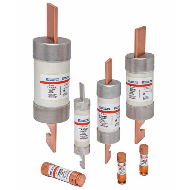 Mersen Tri-Onic® TR6/10R Current Limiting Low Voltage Time Delay Fuse, 0.6 A, 250 VAC/VDC, 200/20 kA Interrupt, RK5 Class, Cylindrical Body
