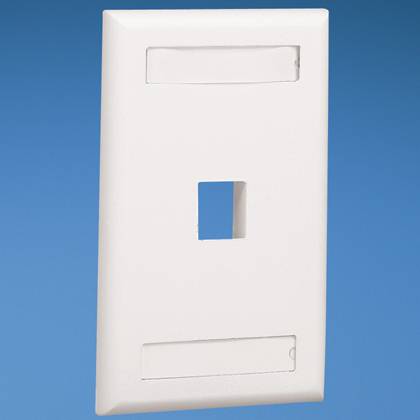 Panduit® NetKey® NK1FBL Flat Vertical Faceplate, 1 Gangs, 1 Ports ...