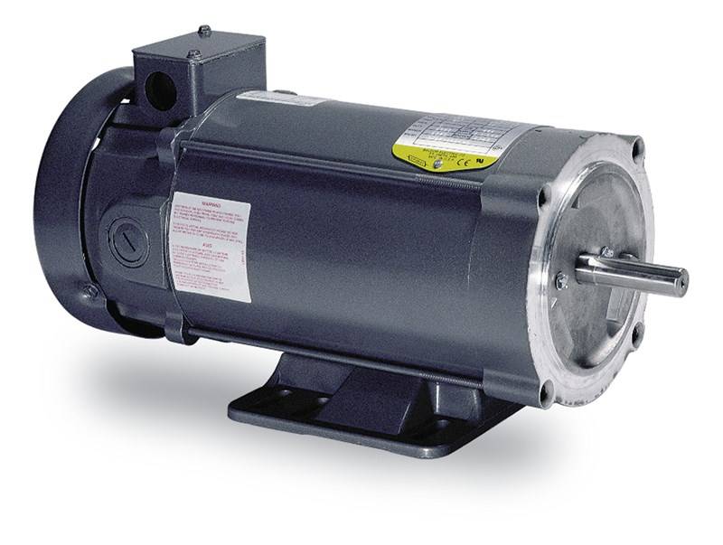 Baldor-Reliance CDP3316 C-Face Continuous Duty Fractional DC Motor With Base, 2.02 ft-lb Torque, 0.33 hp Power Rating, 180 VDC, 1.6 A, 56C Frame, 1750 rpm Speed