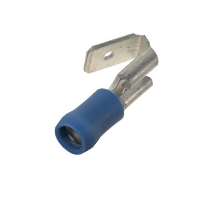Panduit® DV14-250P-LYY Loose Piece Disconnect, 16 to 14 AWG Conductor, 0.25 x 0.032 in Tab, Sleeve Barrel, Brass, Blue