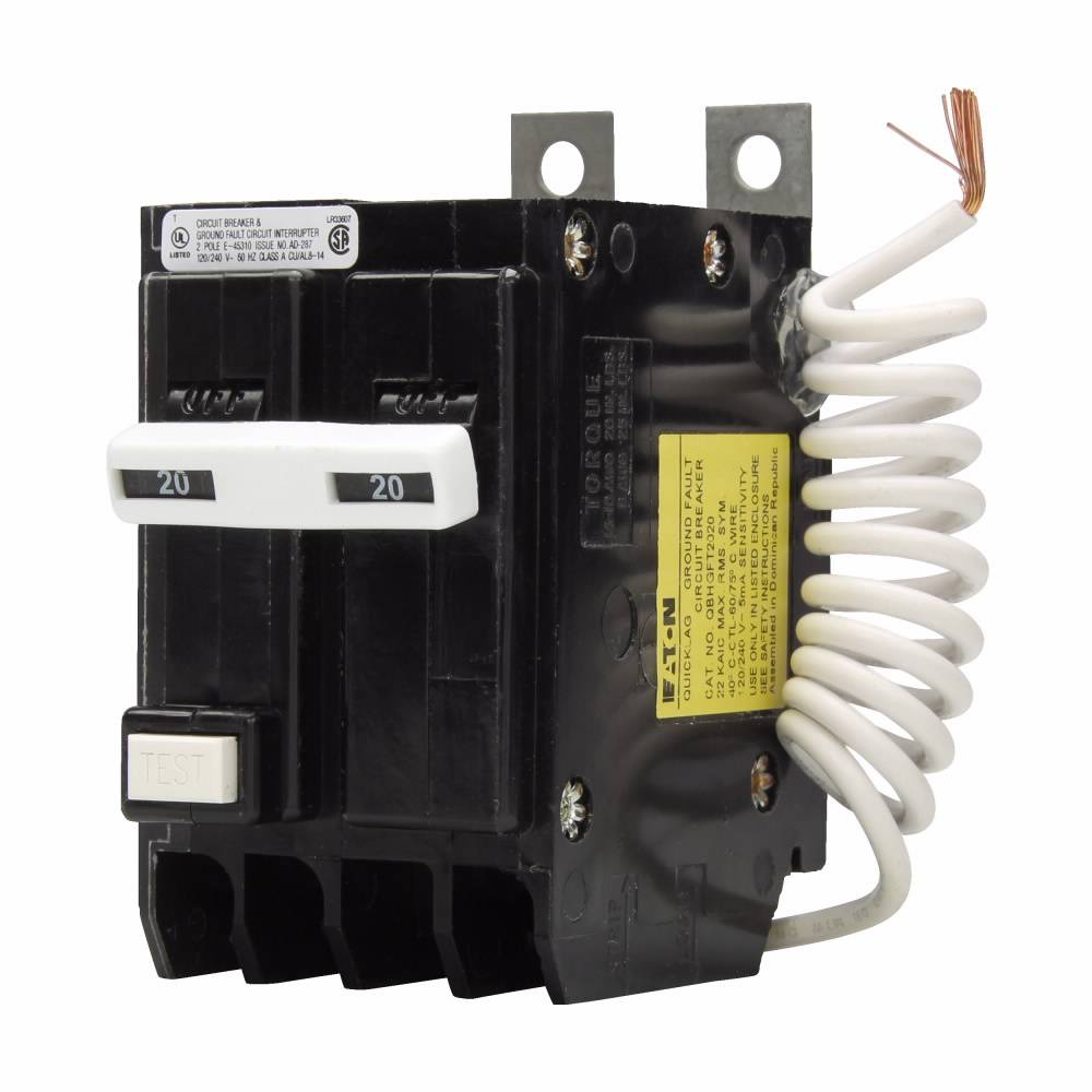 EATON QuickLag® QBHGFT2020 Type QBHGFT Self-Test Ground Fault Circuit ...
