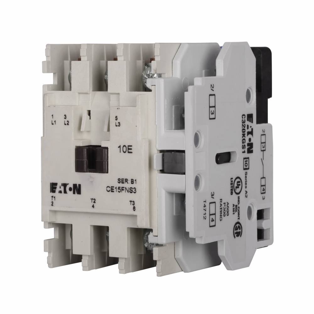 EATON CE15FN3AB Freedom F-Frame Non-Reversing IEC Contactor With Steel Mounting Plate, 110 VAC at 50 Hz, 120 VAC at 60 Hz V Coil, 32 A, 3NO Contact, 3 Poles