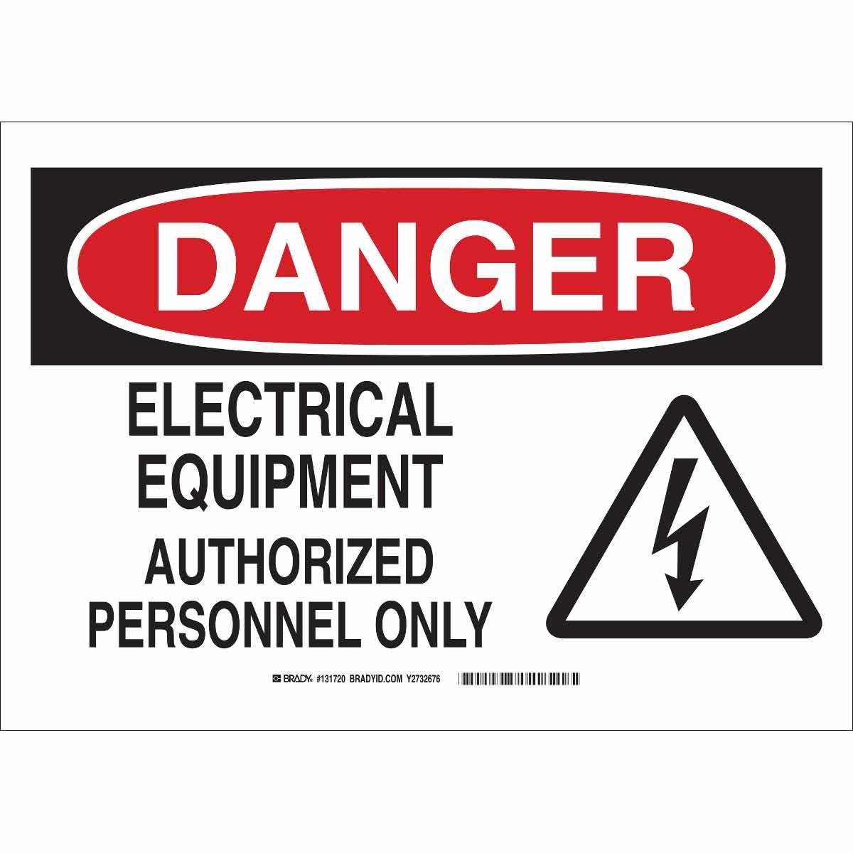 Brady® 131718 Rectangular Admittance Sign, 10 in H x 14 in W, Black/Red ...