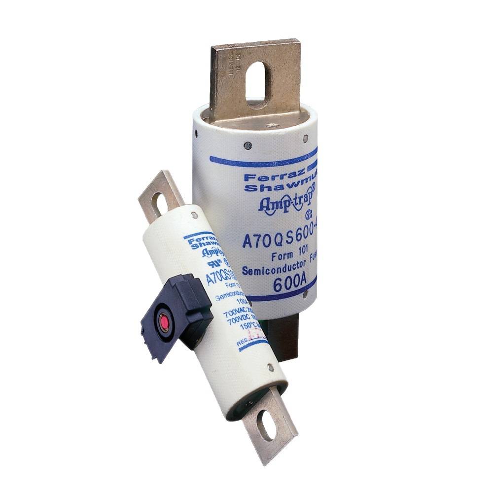 Mersen AMP-TRAP® A70QS300-4 High Speed Semiconductor Fuse, 300 A, 690 VAC/700 VDC, 200/100 kA Interrupt, Cylindrical Body