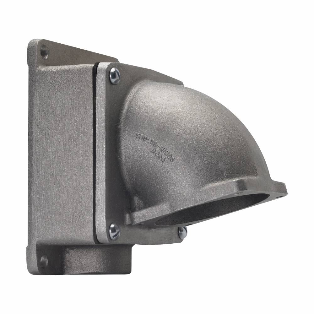 EATON Crouse-Hinds AJ57 15 deg Dead End Back Box, 8 in H x 5-7/8 in W x 7-7/16 in D, For Use With 60/100/150 A Receptacles and Motor Plugs, Cast Aluminum