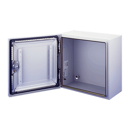 nVent HOFFMAN CONCEPT™ CSD16166LGEMC A53 1-Door Type EMC Enclosure, 16 in L x 16 in W x 6 in D, NEMA 4 NEMA Rating, Steel