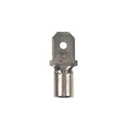 Panduit® Pan-Term™ D10-250M-D D-M Loose Piece Non-Insulated Vibration-Resistant Disconnect, 12 to 10 AWG Conductor, 0.25 in W x 0.032 in THK Tab, Brazed Seam/Standard Barrel, Copper, Metallic