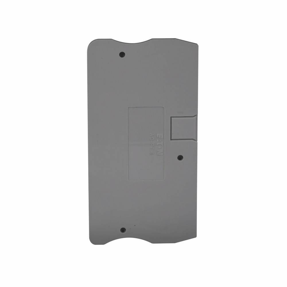 EATON XBACPT6 End Cover, For Use With XB Series XBPT6/XBPT6PE Spring Cage Connection Single Level Through-Feed Terminal/Ground Block, Gray