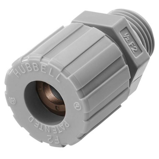 Wiring Device-Kellems SHC1040CR Form 4 Standard Duty Straight Cord Connector, 1 in Trade, 1 Conductor, 0.5 to 0.63 in Cable Openings, Nylon, Smooth