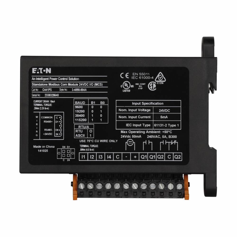 EATON C441PS Modbus RTU Stand Alone Communication Module Kit, 24 VDC ...