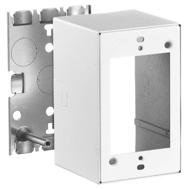 Wiring Device-Kellems HBL5744WA 1-Gang Combination Extra Deep Standard Outlet Box With 1/2 in NPT Knockout, 4-1/2 in L x 3 in W x 1.7 in H, Steel, White