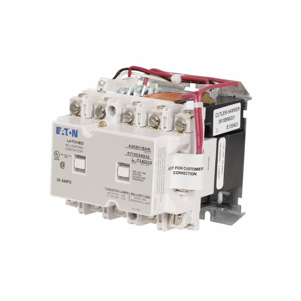 EATON A202K1EAM Magnetically Held Lighting Contactor, 110/120 VAC Coil, 5 Poles