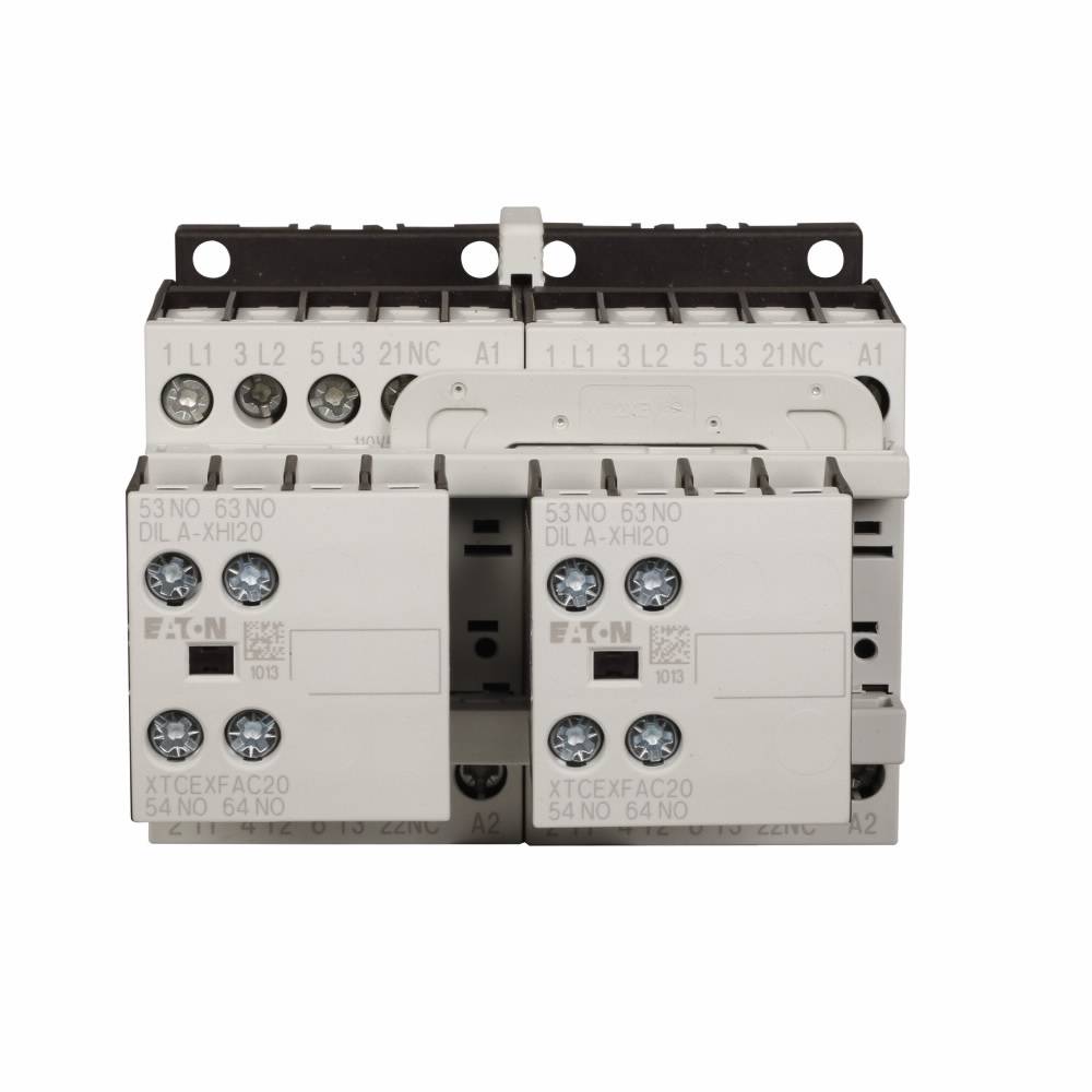 EATON XTCR012B01A Full Voltage Reversing IEC Contactor, 110/120 VAC V Coil, 12 A, 3 Poles