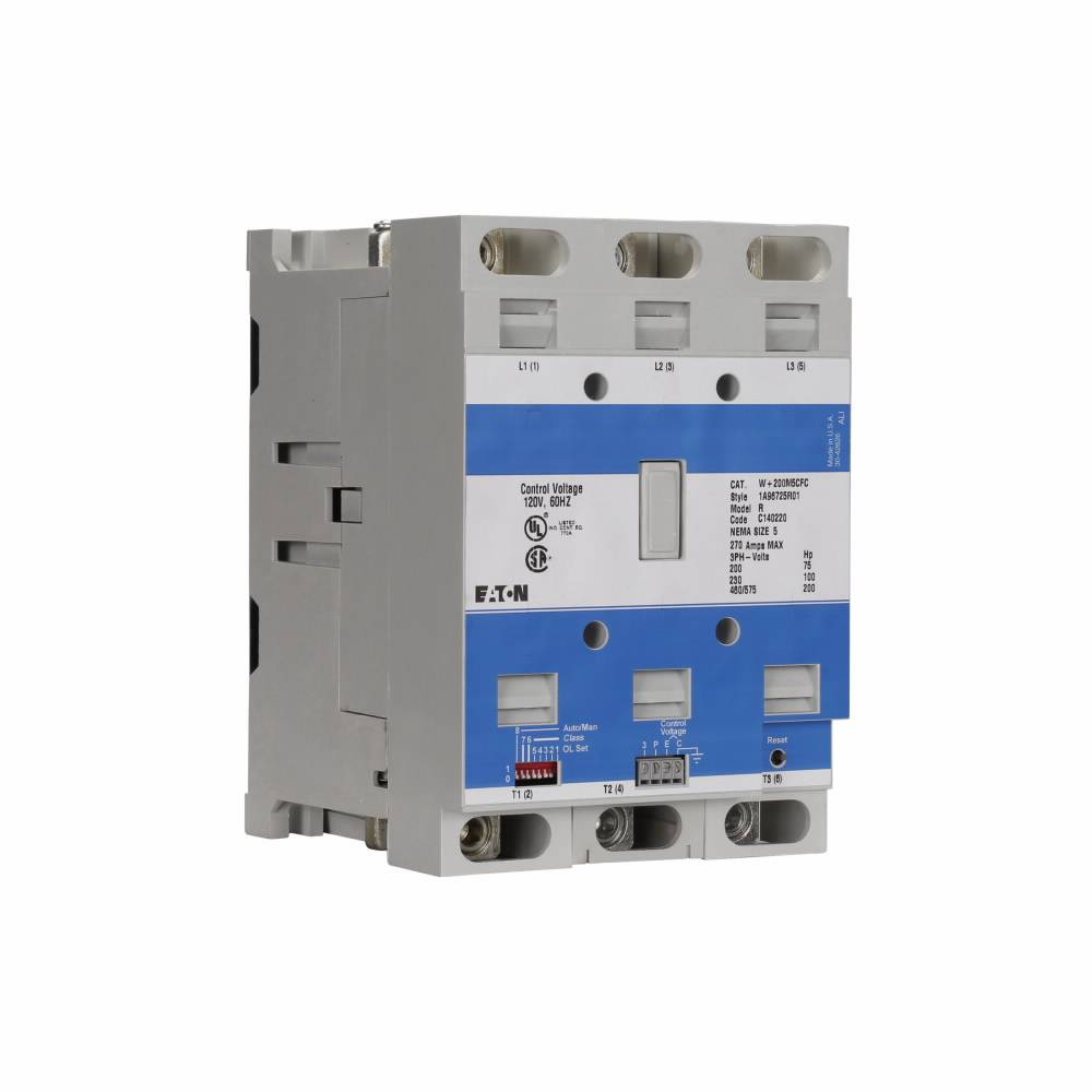 EATON W+200M5CFC Advantage Open NEMA Starter, 120 VAC V Coil, 3 Poles, NEMA 5 Enclosure