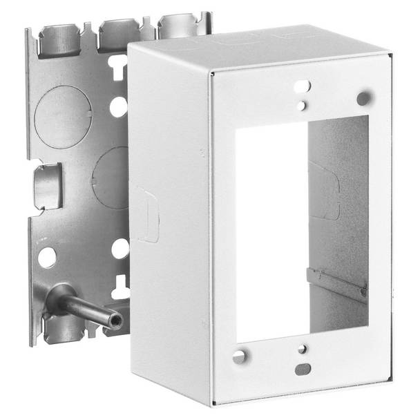 PREMISE WIRING HBL5744SWA 1-Gang Deep Perimeter Combination Standard Wiring Box With 1/2 in NPT Knockout, 4.6 in L x 3 in W x 2.2 in H, Roll Formed Steel, White