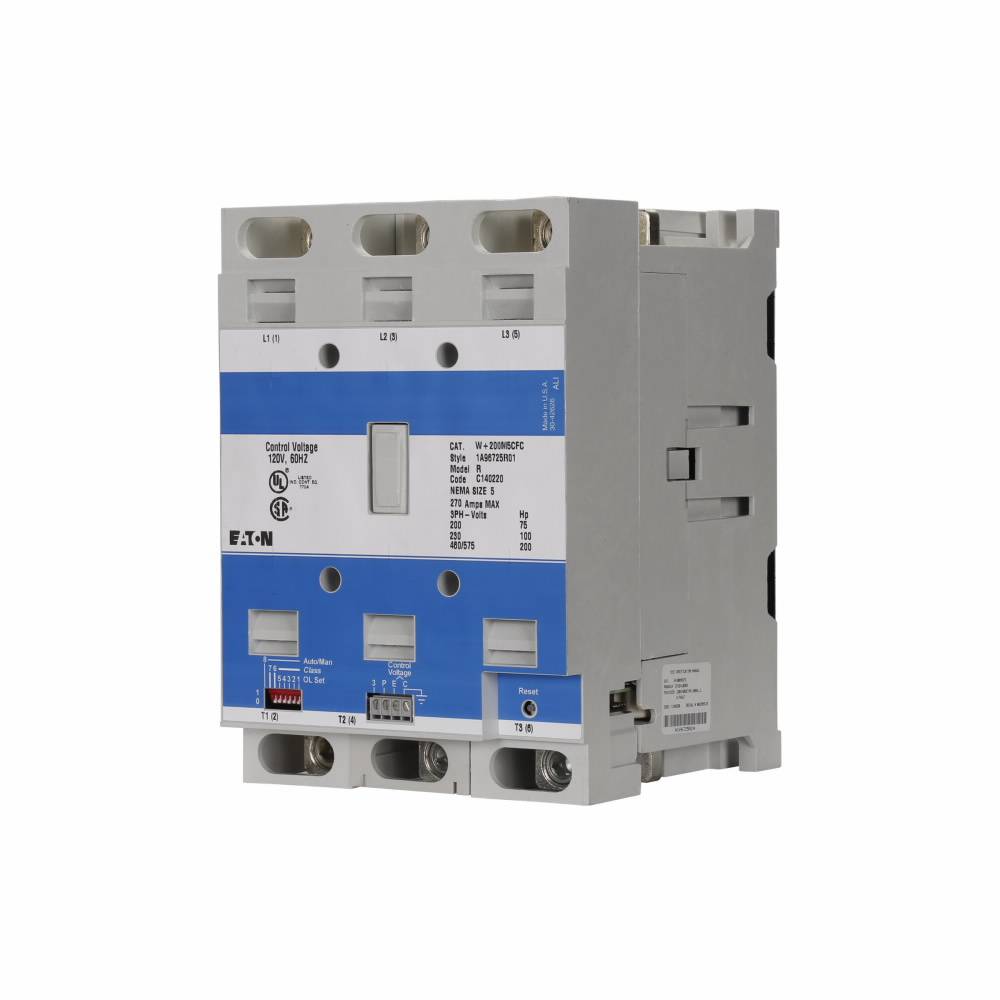 EATON W+200M5CFC Advantage Open NEMA Starter, 120 VAC V Coil, 3 Poles, NEMA 5 Enclosure