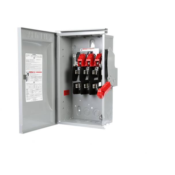 Siemens HF322NR Type VBII Enclosed Fusible Heavy Duty Low Voltage Single Throw Safety Switch With Neutral, 240 VAC, 60 A, 7-1/2 hp, TPST Contact, 3 Poles