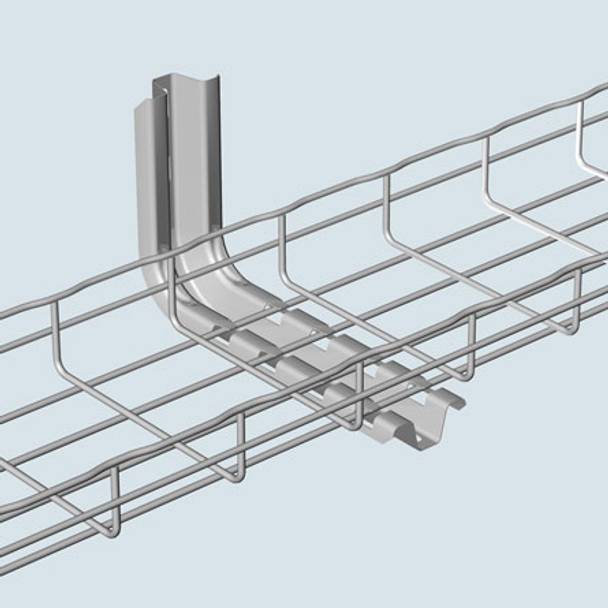 Cablofil® 556100 FASL L-Bracket, 7.03 in L x 6.673 in H, For Use With 4 in W Wire Mesh Cable Tray, Carbon Steel