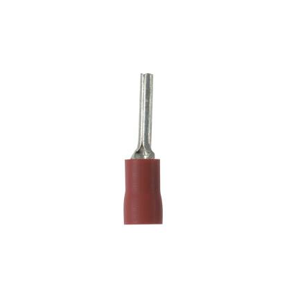 Panduit® StrongHold™ EV18-P47B-L PV Series Disconnect Insulated Pin Terminal, 22 to 18 AWG Conductor, 0.07 in Dia x 0.49 in L Pin, Copper/Vinyl, Red