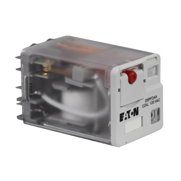 EATON D5RF2T1 Full Featured General Purpose Ice Cube Relay, 10 A, DPDT Contact, 24 VDC V Coil