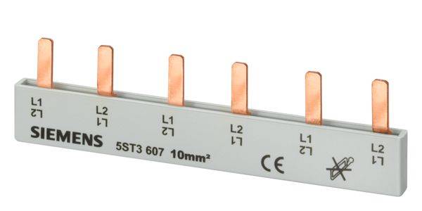 Siemens 5ST3607 Touch-Safe Pin Busbar, 105 mm L x 7.3 mm W, Copper