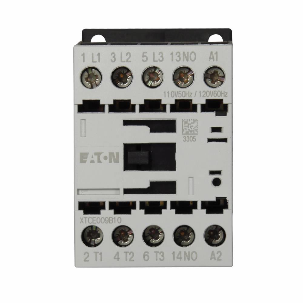 EATON XTCE009B10T Full Voltage Non-Reversing IEC Contactor, 24 VAC V Coil, 9 A, 1NO Contact, 3 Poles