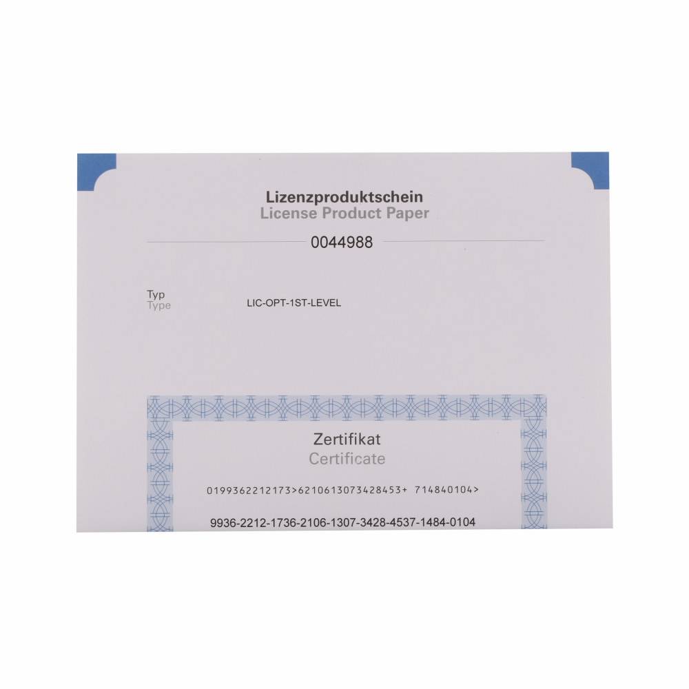 EATON LIC-OPT-1ST-LEVEL 40-Point Software License Product Certificate