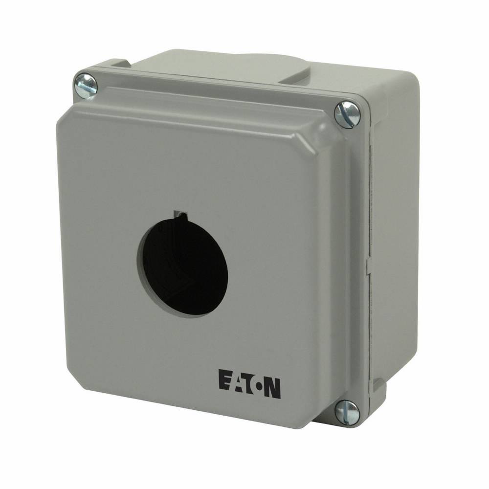 EATON 10250TN1 1-Element Heavy Duty Oiltight/Watertight Pushbutton Enclosure, 5-3/4 in L x 4 in W x 3-3/4 in D, NEMA 4/4X/12/13, Die Cast Zinc