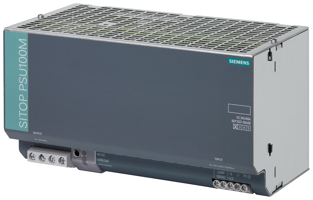 Siemens SIPLUS 6AG13373BA004AA0 PS Power Supply Module, 120/230 VAC Input, 24 VDC Output, 8/15 A Input, 40 A Output (Mature Manufacturer Status)