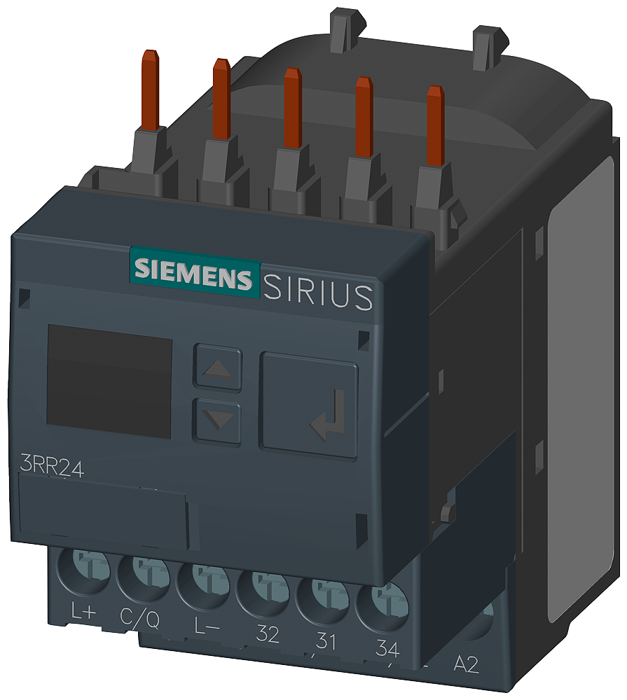 Siemens SIRIUS 3RR24411AA40 3-Phase Digitally Adjustable Current Monitoring Relay, 24 VDC, 1.6 to 16 A, 1CO Contact