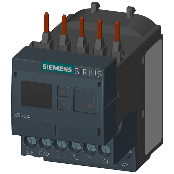Siemens SIRIUS 3RR24411AA40 3-Phase Digitally Adjustable Current Monitoring Relay, 24 VDC, 1.6 to 16 A, 1CO Contact