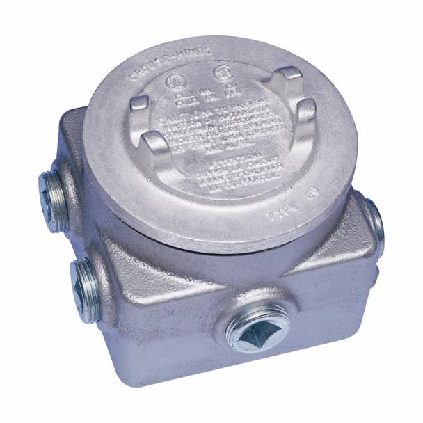 EATON Crouse-Hinds GUP315 Junction Box, 4.88 in H x 4.88 in W x 2.97 in D, NEMA 4, Feraloy® Iron Alloy