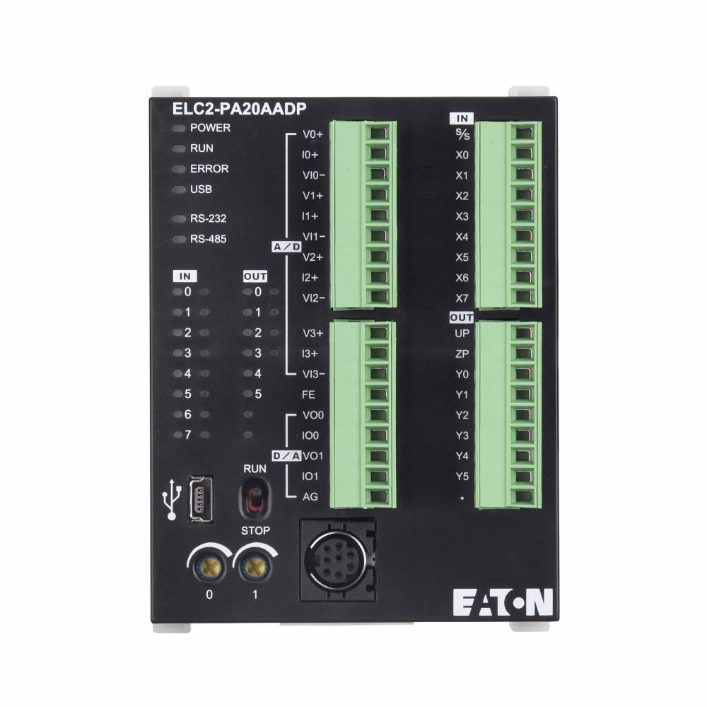 EATON ELC2-PA20AADP Programmable Logic Controller, 24 VDC, 8 Inputs, 4 Outputs