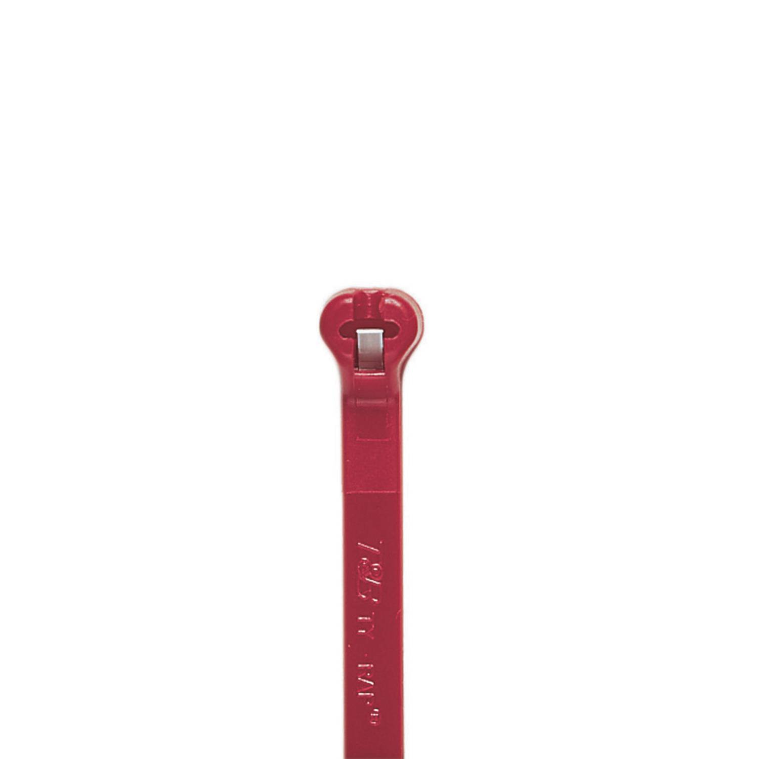 Ty-Rap® TY23M-2 2-Piece High Performance Standard Cable Tie, 3.62 in L x 0.09 in W x 0.03 in THK, Nylon/Polyamide 6.6, Red