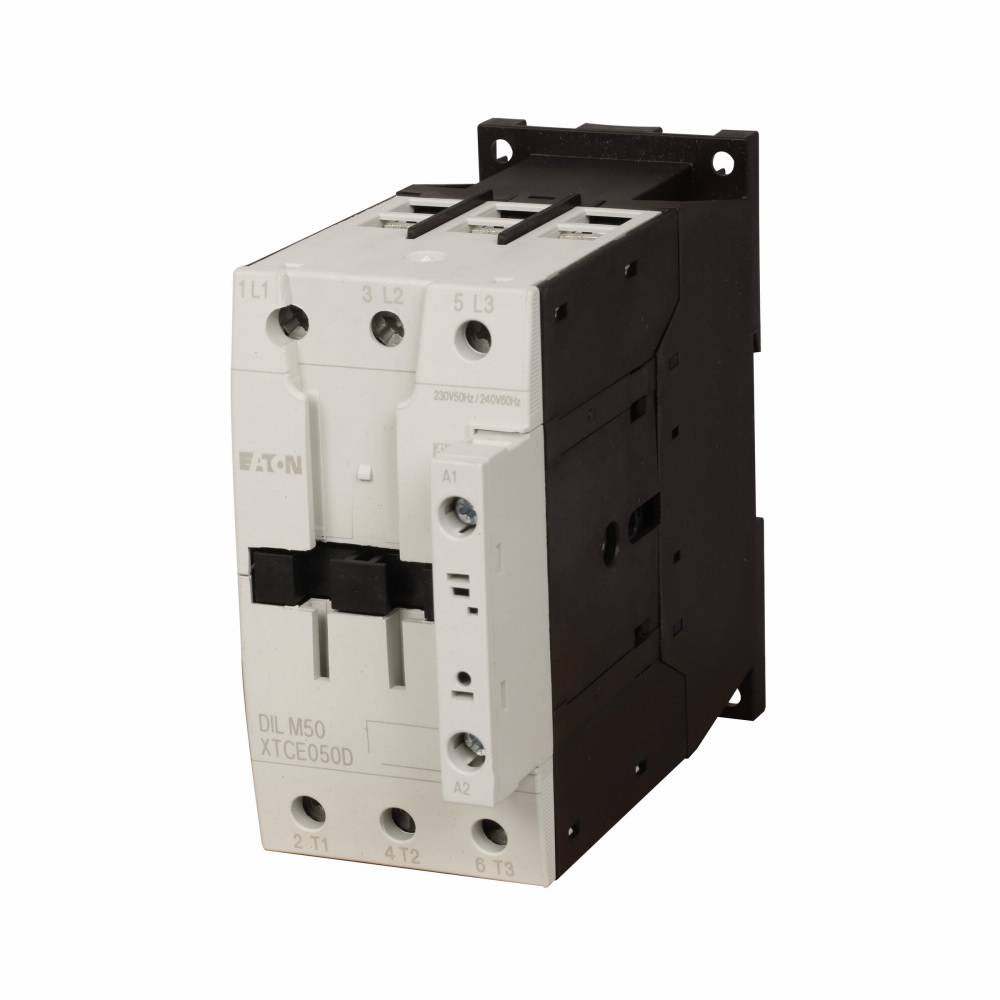 EATON XTCE050DS1TD Full Voltage Non-Reversing IEC Contactor, 24 to 27 VDC V Coil, 50 A, 1NO-1NC Contact, 3 Poles