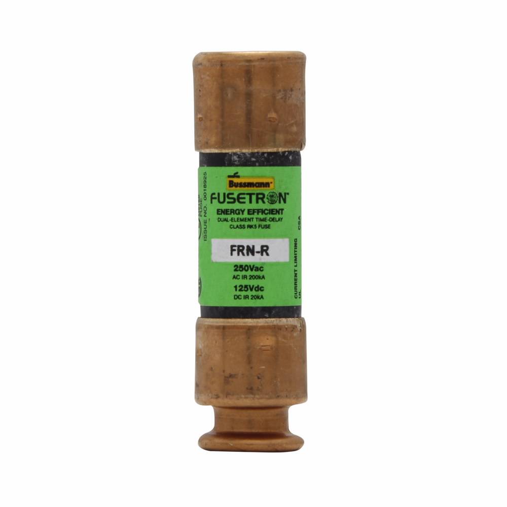 Bussmann Fusetron™ FRN-R-10 Current Limiting Time Delay Fuse, 10 A, 250 VAC/125 VDC, 20/200 kA Interrupt, RK5 Class, Cylindrical Body