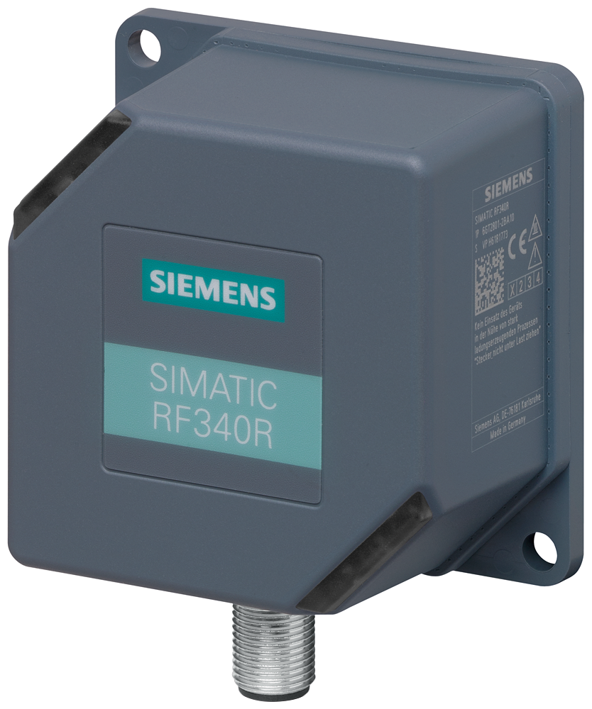Siemens SIMATIC RF300 6GT28012BA10 RF340R RFID Reader w/ Integrated Antenna, 24 VDC, 0.06 A, 13.56 MHz, RS422