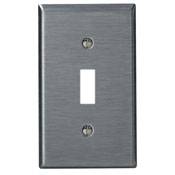 Leviton® 84001-40 Standard Size Traditional Wallplate, 1 Gang, 4-1/2 in H x 2-3/4 in W, 302 Stainless Steel