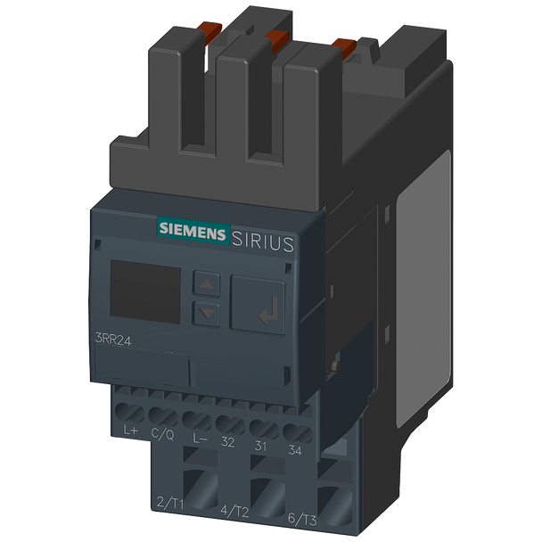 Siemens SIRIUS 3RR24422AA40 3-Phase Adjustable Digital Current Monitoring Relay w/ IO-Link Interface, 24 VDC, 4 to 40 A, 1CO Contact