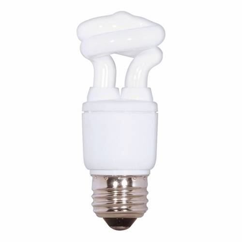 SATCO® S7261 Compact Fluorescent Lamp, 5 W, E26 Medium CFL Lamp, T2 Mini Spiral Shape, 280 Lumens Initial Lumens