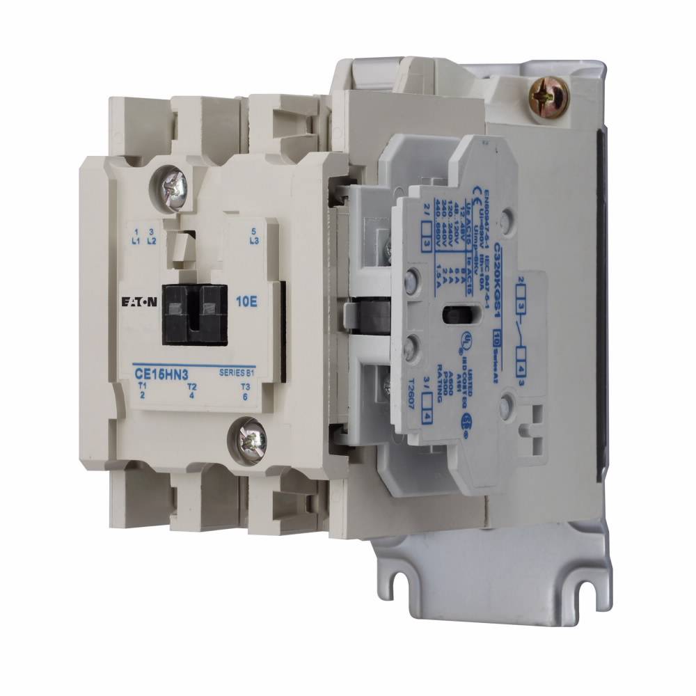 EATON CE15HN3AB Freedom H-Frame Non-Reversing IEC Contactor With Steel Mounting Plate, 110 VAC at 50 Hz, 120 VAC at 60 Hz V Coil, 44 A, 3NO Contact, 3 Poles