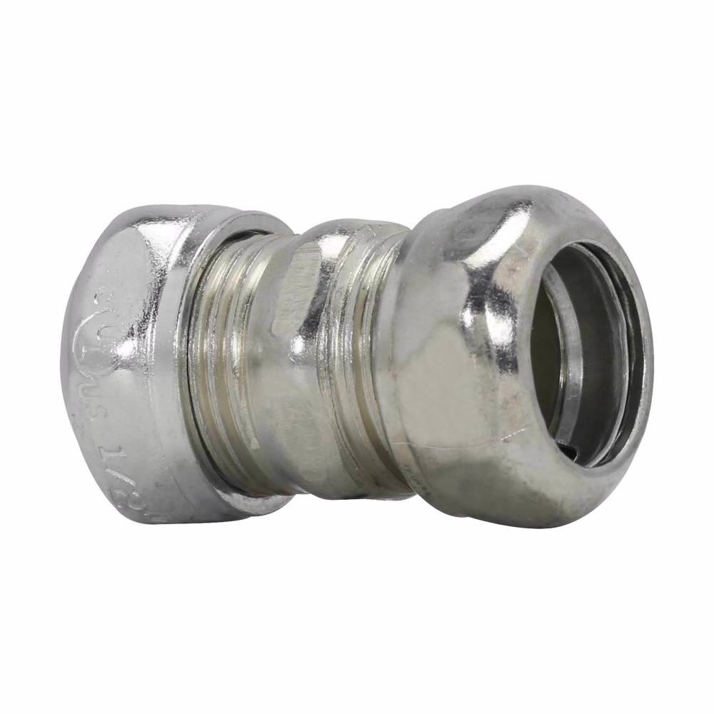 EATON Crouse-Hinds 664 Compression Coupling, 1-1/2 in, For Use With EMT Conduit, Steel, Zinc Plated
