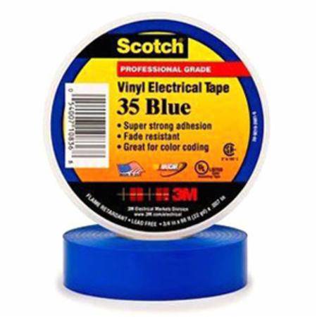 3/4" x 66' x 7 Mil, 3M 35-BLUE-3/4X66FT Scotch® Electrical Tape, Blue