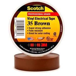 3/4" x 66' x 7 Mil, 3M 35-BROWN-3/4X66FT Scotch® Electrical Tape, Brown
