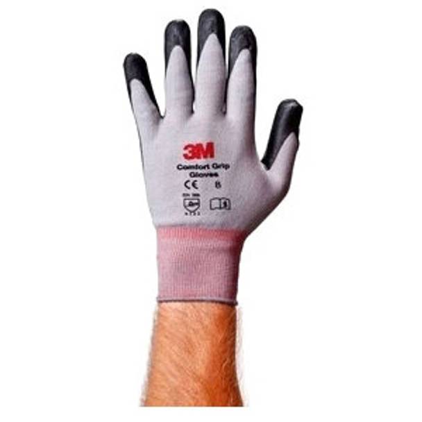 3M CGL-GU Comfort Grip Gloves, Large, Gray