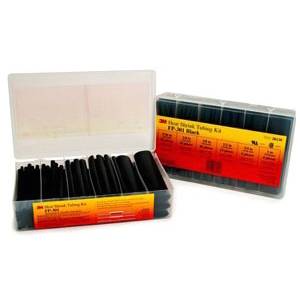 600 V, 3M FP301-3/16-1-BLACK-5-102-PC-KITS Heat Shrink Tubing Kit, Black